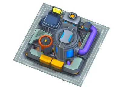 isometrical fuel rig platform station upgrade 4 Low-poly 3D model