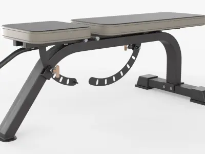 Weight flat bench adjustable 01 3D model
