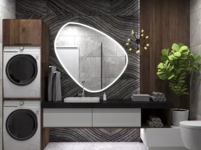 MODERN HOUSE AND RESTROOM CORONA RENDER  3D model