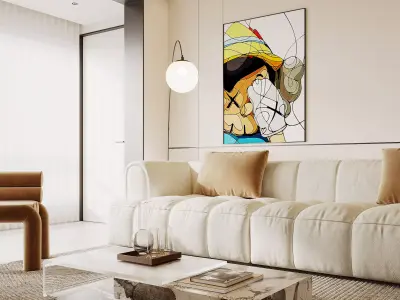 Modern living room dining room interior scenes 304 3D model