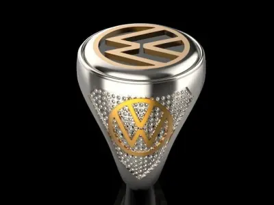 volkswaguan ring Silver Gold  Print Silver Gold  Print 3D print model