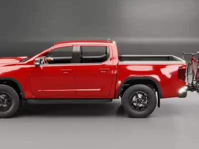 Generic Modern Pickup and Bicycle Towbar Carrier with Bikes 3D model