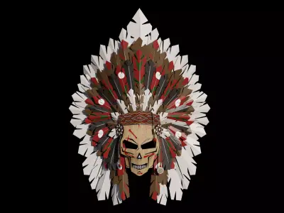 Ethnic mask Low-poly 3D model