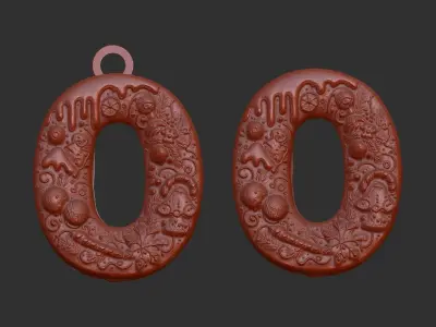 christmas decor 0 to 3 numbers  3D print model