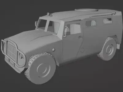 Armored car Tiger Low-poly 3D model