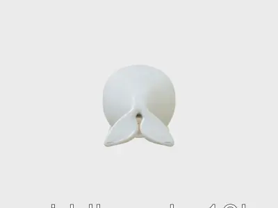 Beluga Whale 3D Model with White Skin and Flexible Neck Low-poly 3D model