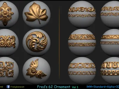 Freds 62 Ornament IMM 3dModels Volume 3   Low-poly 3D model