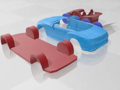 Bentley Continental GTC Speed 2025 - Separate Parts STL Model 3D print model