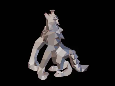 Polygonal Werewolf Low-poly 3D model