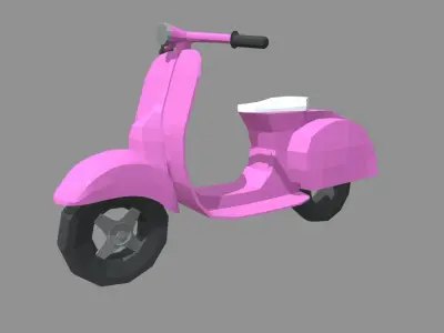 Low Poly Motorbike 02 Low-poly 3D model