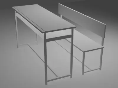 school desk Free low-poly 3D model