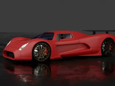 Hyper Car Low-poly 3D model