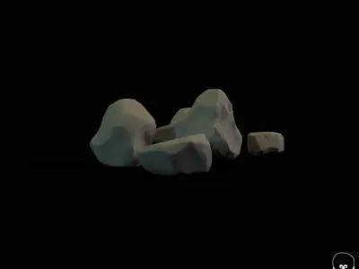 stylized PBR Rocks Free low-poly 3D model