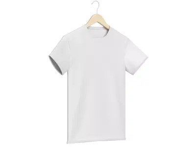 Crew Neck T-Shirt Hanging on Hanger For Men 3D model