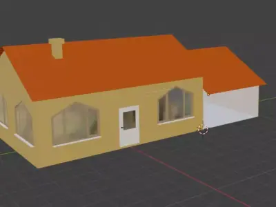 Rural house with garage Free 3D model