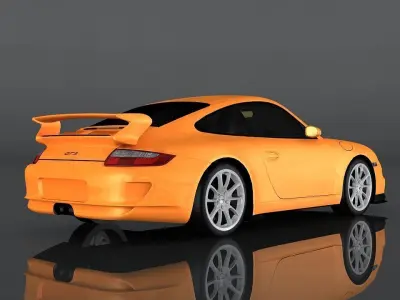 Porsche 911 GT3 997 Low-poly 3D model