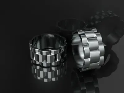 Rolls Band Ring 10 mm Wide model 2 3D print model