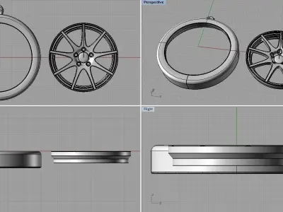 wheel ring keychain 3d model Free 3D print model