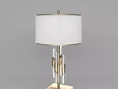Brass and Crystal Rod Table Lamp 3D model