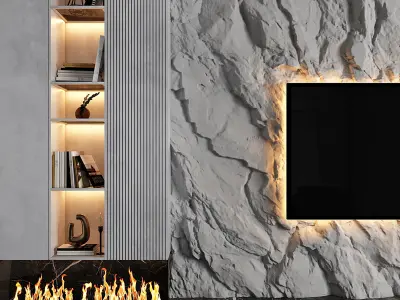 tv wall - set 05 3D model