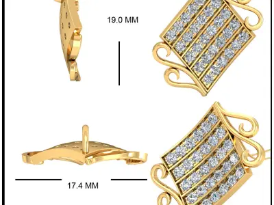 Solitaire Pendant 3dm stl FBX OBJ Render Detail 3D print model buy