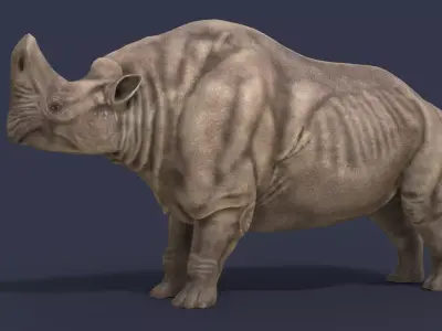 Embolotherium rhinoceros Low-poly 3D model