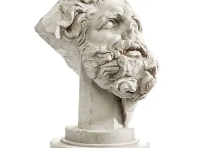 Giants head sculpture Low-poly 3D model