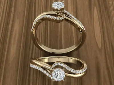 Diamond Jewelry Ring 3D print model