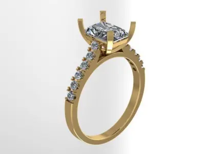 Engagement Diamond Ring   3D print model