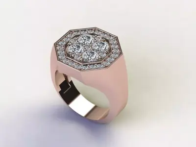 men ring 3D print model 7