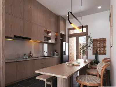 Interior Living And Kitchent Complete File 3D print model