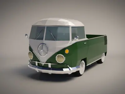 Low Poly Samba Pickup Truck Low-poly 3D model