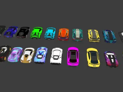 PUBG vehicles Sport Racing pack 3 4 Low-poly 3D model