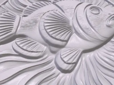 Clown Fish 2 basrelief for 3D printing 3D print model