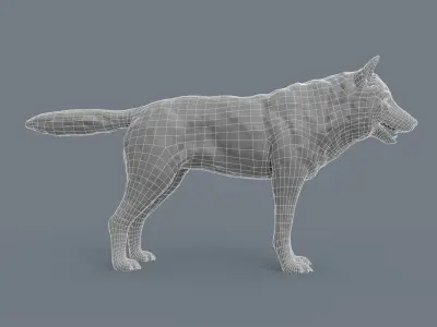 Wolf Low Poly Low-poly 3D model