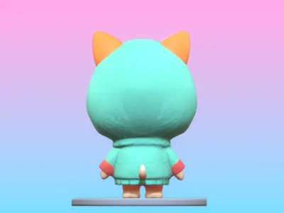 Cute Cat With Jacket  3D model