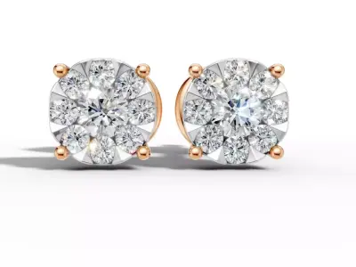 AV 704 Diamond cluster earrings for woman 3D print model