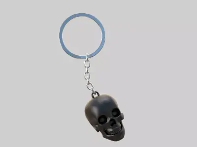 skull keychain black 3D model