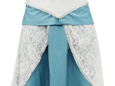 Lace Decorated Dress Belt Low-poly 3D model