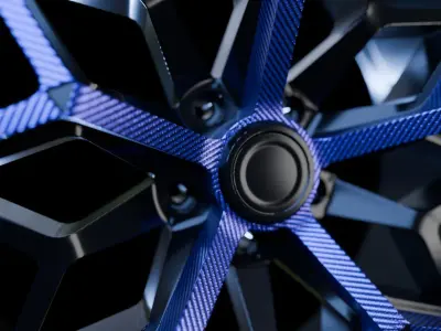 Awesome Rim and Tire 01 Low-poly 3D model