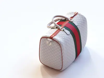 White sports handbag 3D model