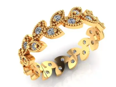 Women Ring 25 fancy marquise style ring band for women 3D print model