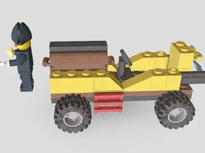 Captain Redbeard from Lego Racers 1999 game Free low-poly 3D model