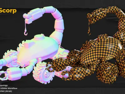 Sci-Fi RoboScorp - 3D Model with 4K Textures Low-poly 3D model