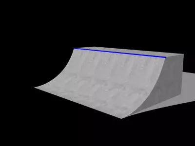 Quarter Pipe Free low-poly 3D model