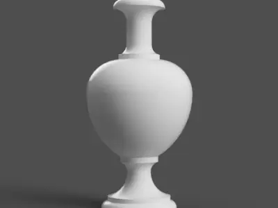 classic vase for 3D print - cnc lathe - 3D scene 3D print model
