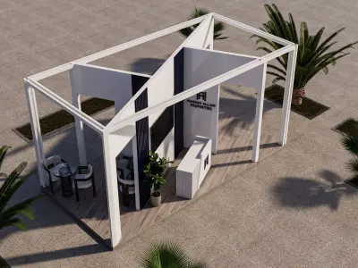 3D model of a Modern Traditional Exhibition Booth Low-poly 3D model