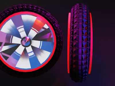 Tire for vehicles  Low-poly 3D model
