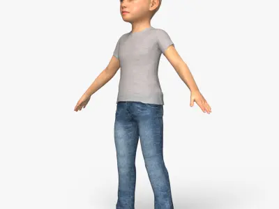 Realistic 3D Boy Child Character Rigged 3D model