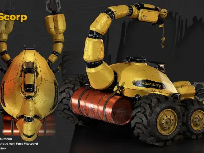 Sci-Fi RoboScorp - 3D Model with 4K Textures Low-poly 3D model